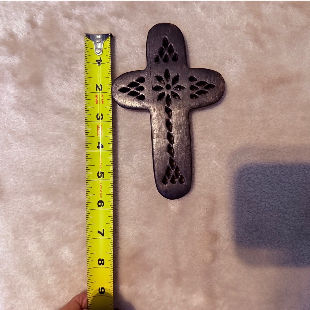 Carved‎ Wooden Cross Rustic Home Decor India - Picture 3 of 4